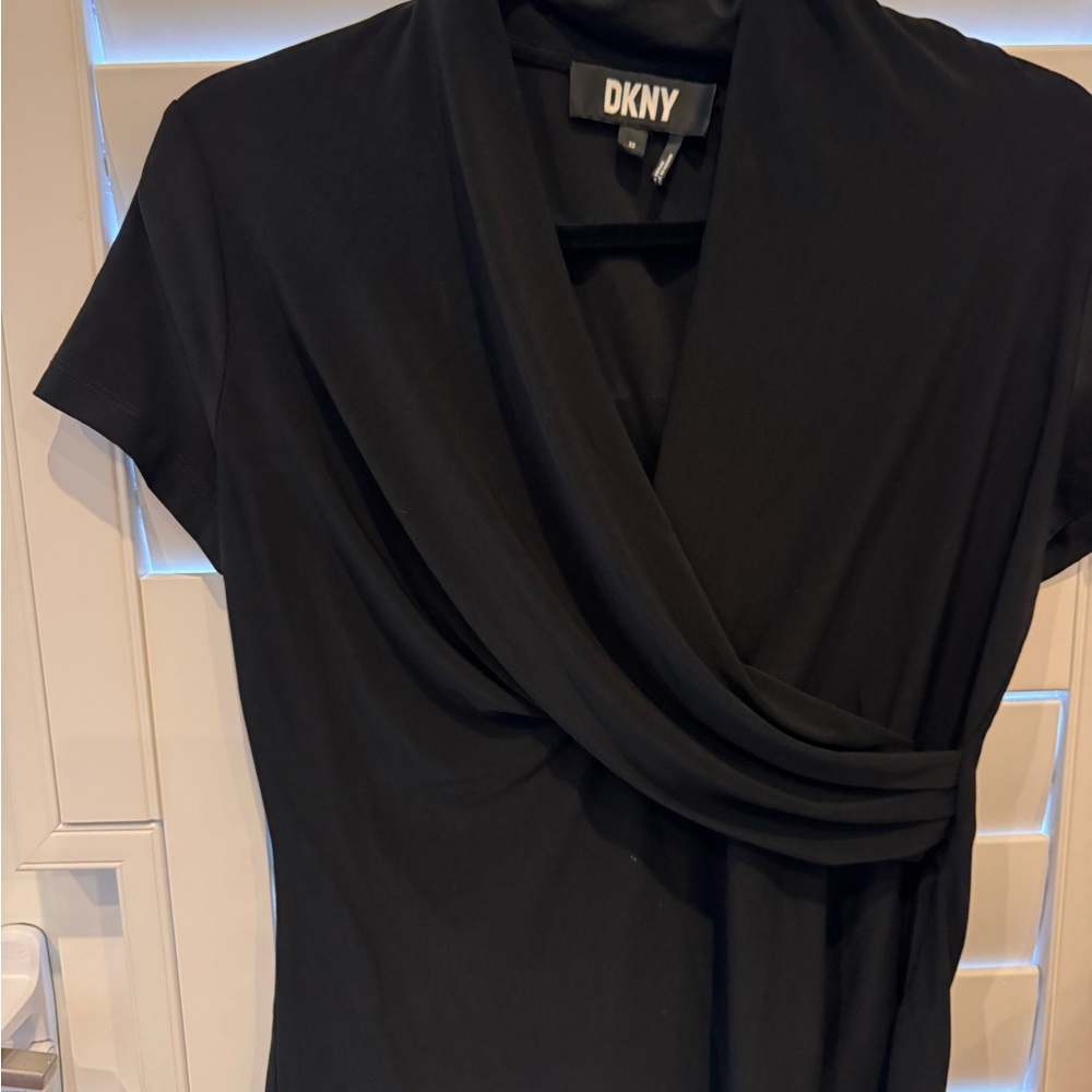 DKNY Elegant Black Wrap Dress